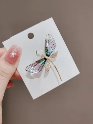 Delicate Cute Crystal Dragonfly Hijab Brooch